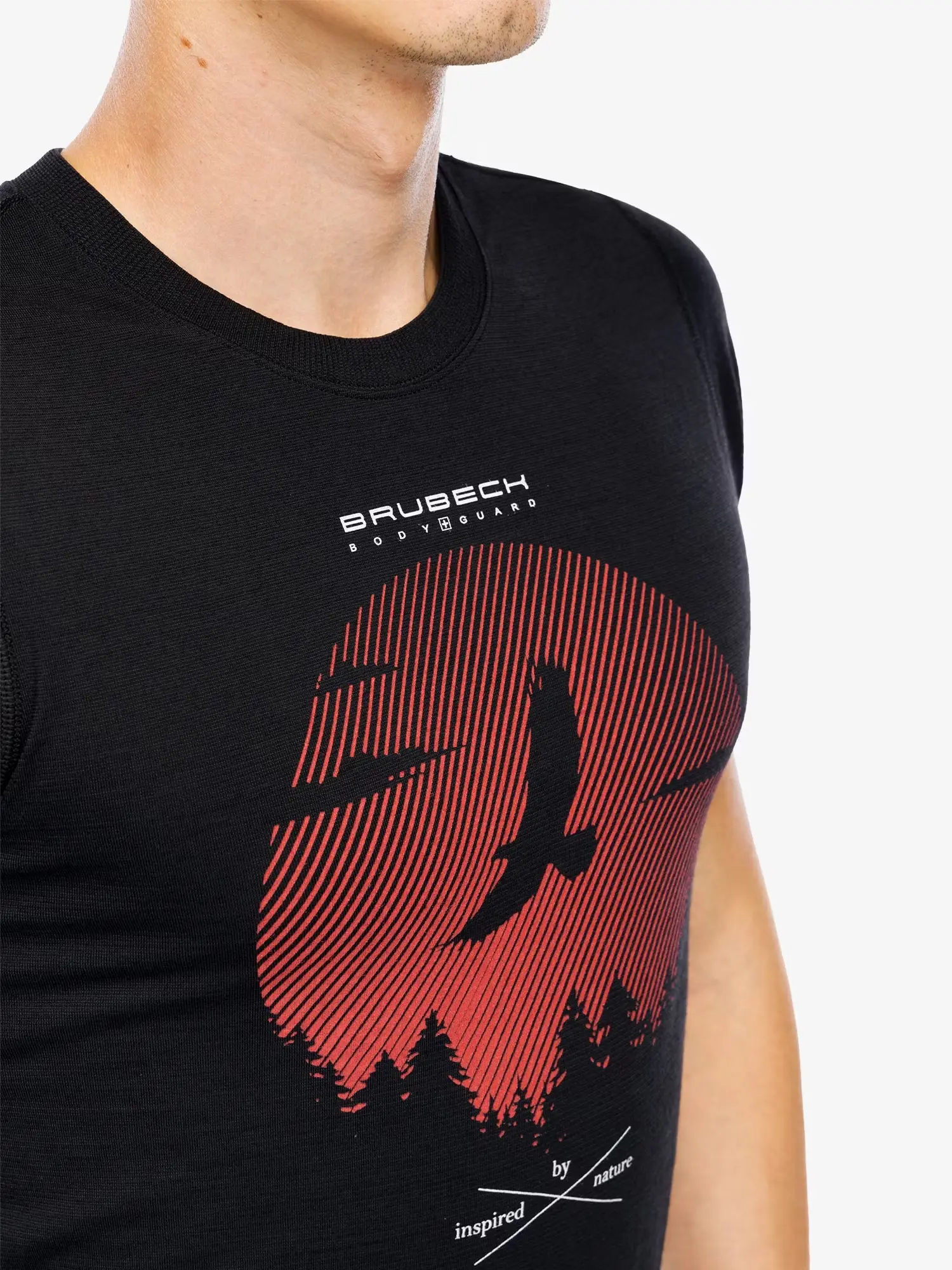 OUTDOOR WOOL PRO Férfi rövid ujjú merinó túrapóló - Fekete / Piros - Image 8