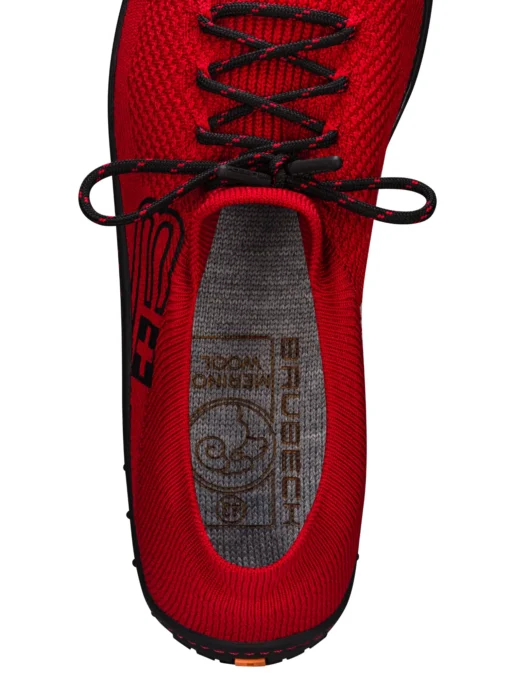 BAREFOOT 25' Férfi merinó gyapjú mezítlábas cipő - Piros / Fekete - Image 8