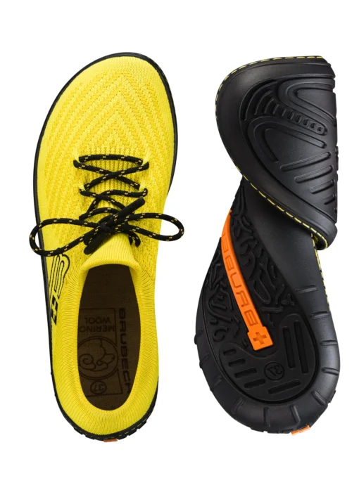 BAREFOOT 25' Női merinó gyapjú mezítlábas cipő - Sárga / Fekete - Image 10