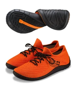 BAREFOOT 25' Női merinó gyapjú mezítlábas cipő - Narancs / Fekete