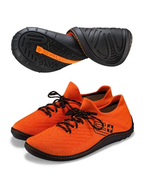 BAREFOOT 25' Női merinó gyapjú mezítlábas cipő - Narancs / Fekete