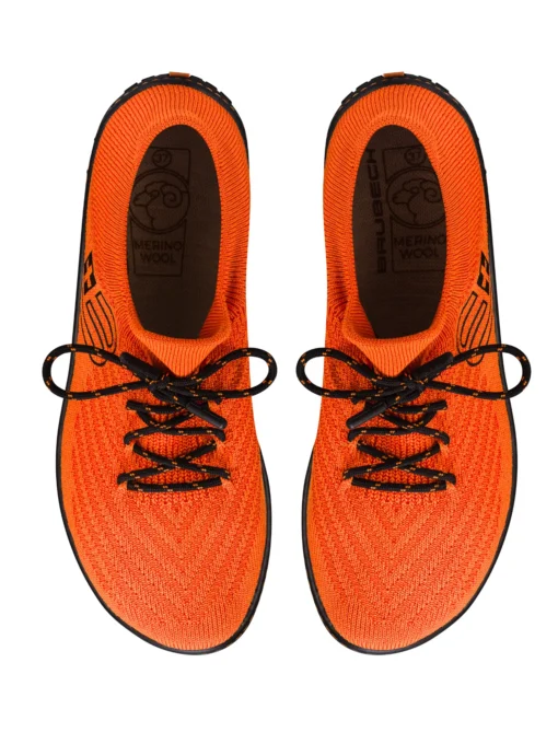BAREFOOT 25' Női merinó gyapjú mezítlábas cipő - Narancs / Fekete - Image 6