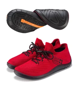 BAREFOOT 25' Női merinó gyapjú mezítlábas cipő - Piros / Fekete