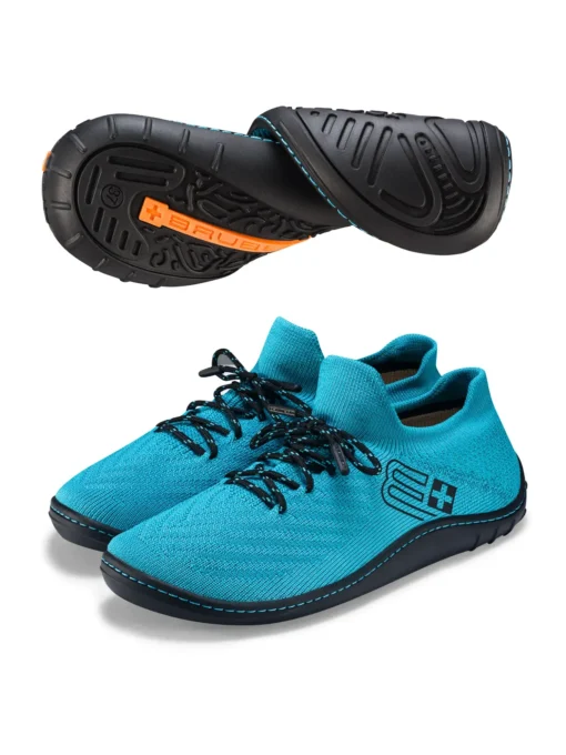 BAREFOOT 25' Női merinó gyapjú mezítlábas cipő - Türkiz / Fekete