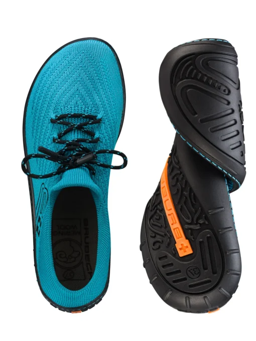 BAREFOOT 25' Női merinó gyapjú mezítlábas cipő - Türkiz / Fekete - Image 10