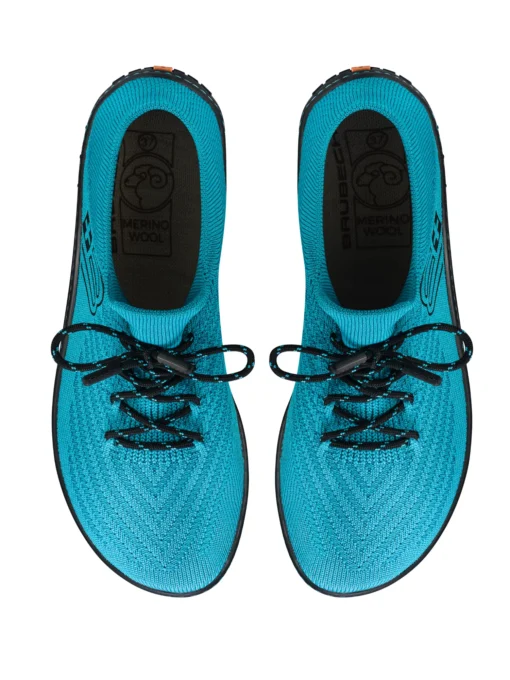 BAREFOOT 25' Női merinó gyapjú mezítlábas cipő - Türkiz / Fekete - Image 6