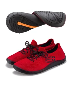 BAREFOOT 25' Férfi merinó gyapjú mezítlábas cipő - Piros / Fekete