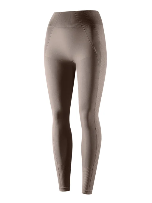 CASUAL Női magas derekú rugalmas leggings - Bézs - Image 3