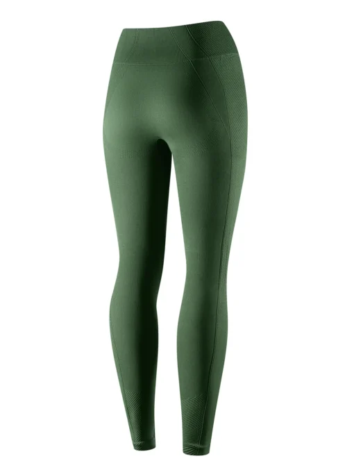 CASUAL Női magas derekú rugalmas leggings - Zöld - Image 4