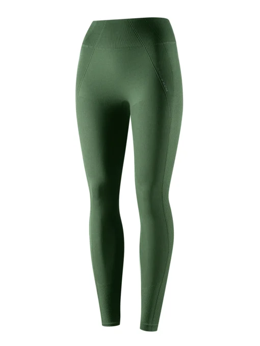 CASUAL Női magas derekú rugalmas leggings - Zöld - Image 3