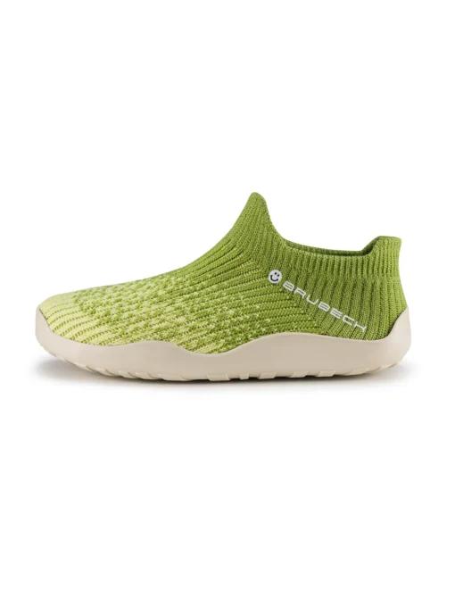 BAREFOOT Gyermek merinó gyapjú mezítlábas cipő - Zöld / Krém - Image 2