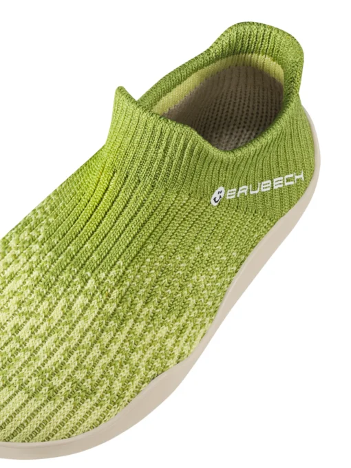 BAREFOOT Gyermek merinó gyapjú mezítlábas cipő - Zöld / Krém - Image 3