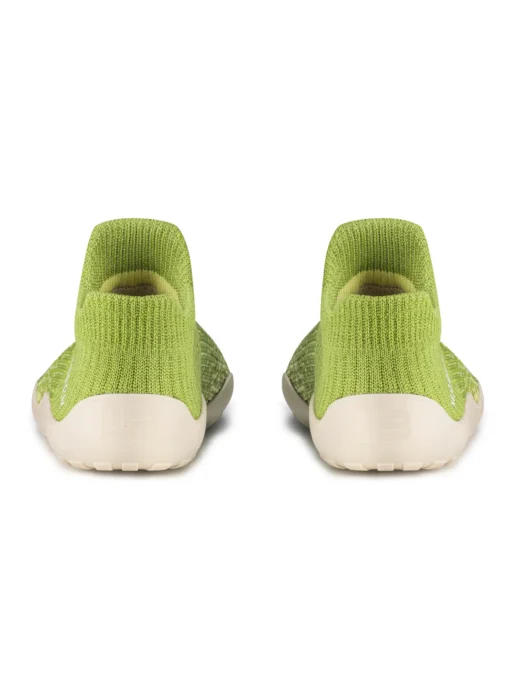 BAREFOOT Gyermek merinó gyapjú mezítlábas cipő - Zöld / Krém - Image 4