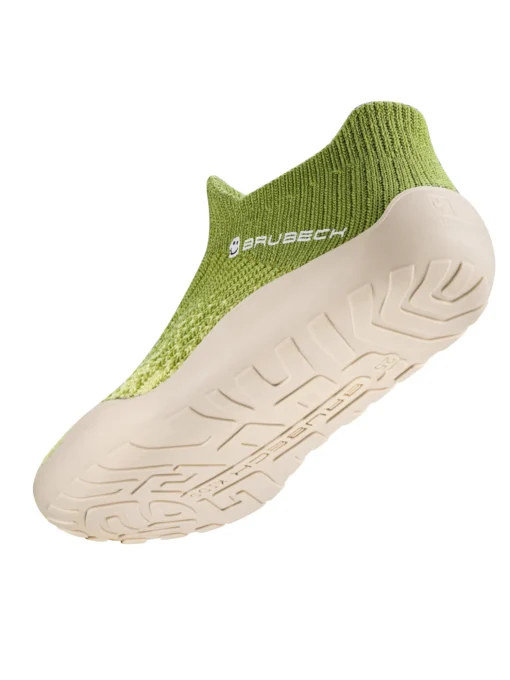 BAREFOOT Gyermek merinó gyapjú mezítlábas cipő - Zöld / Krém - Image 9