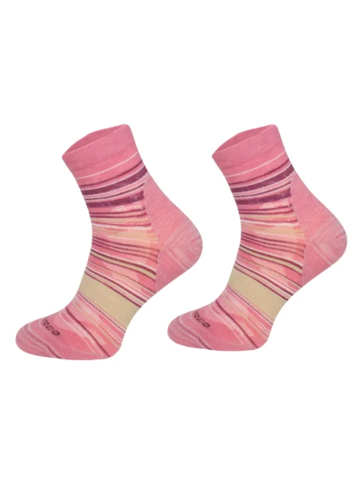 LIGHTWEIGHT OUTDOOR STRIPS Merinó gyapjú túrazokni - Rózsaszín - Image 2
