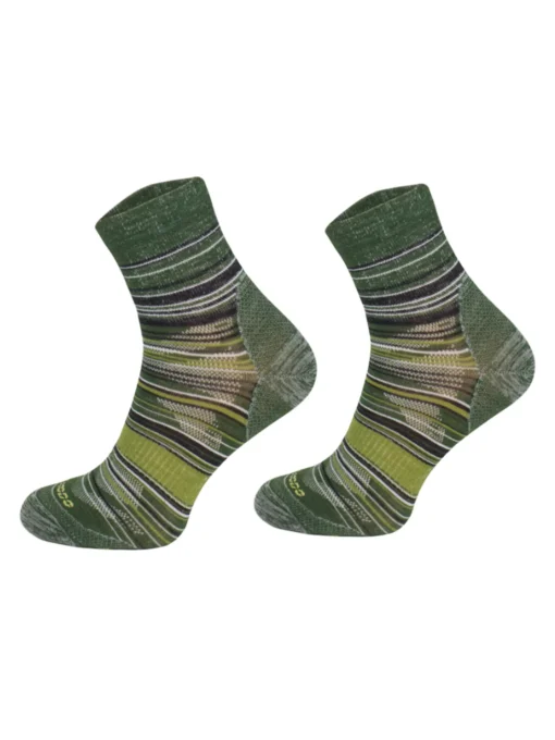 LIGHTWEIGHT OUTDOOR STRIPS Merinó gyapjú túrazokni - Zöld - Image 2
