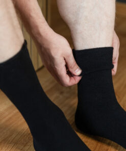 Alternative view of PRESSURE-FREE Férfi nyomásmentes pamut frottír zokni - Fekete