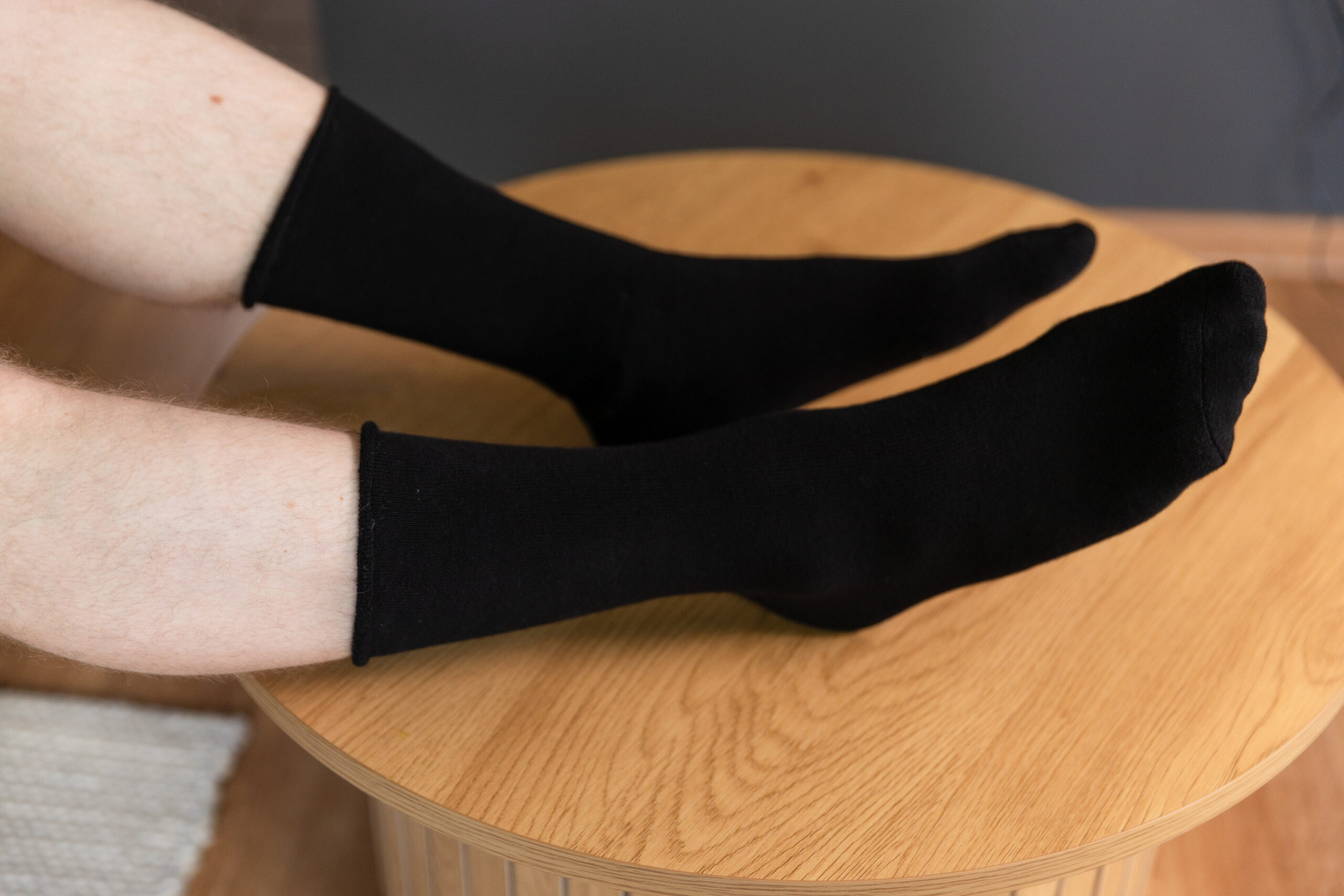 PRESSURE-FREE Férfi nyomásmentes pamut frottír zokni - Fekete - Image 3