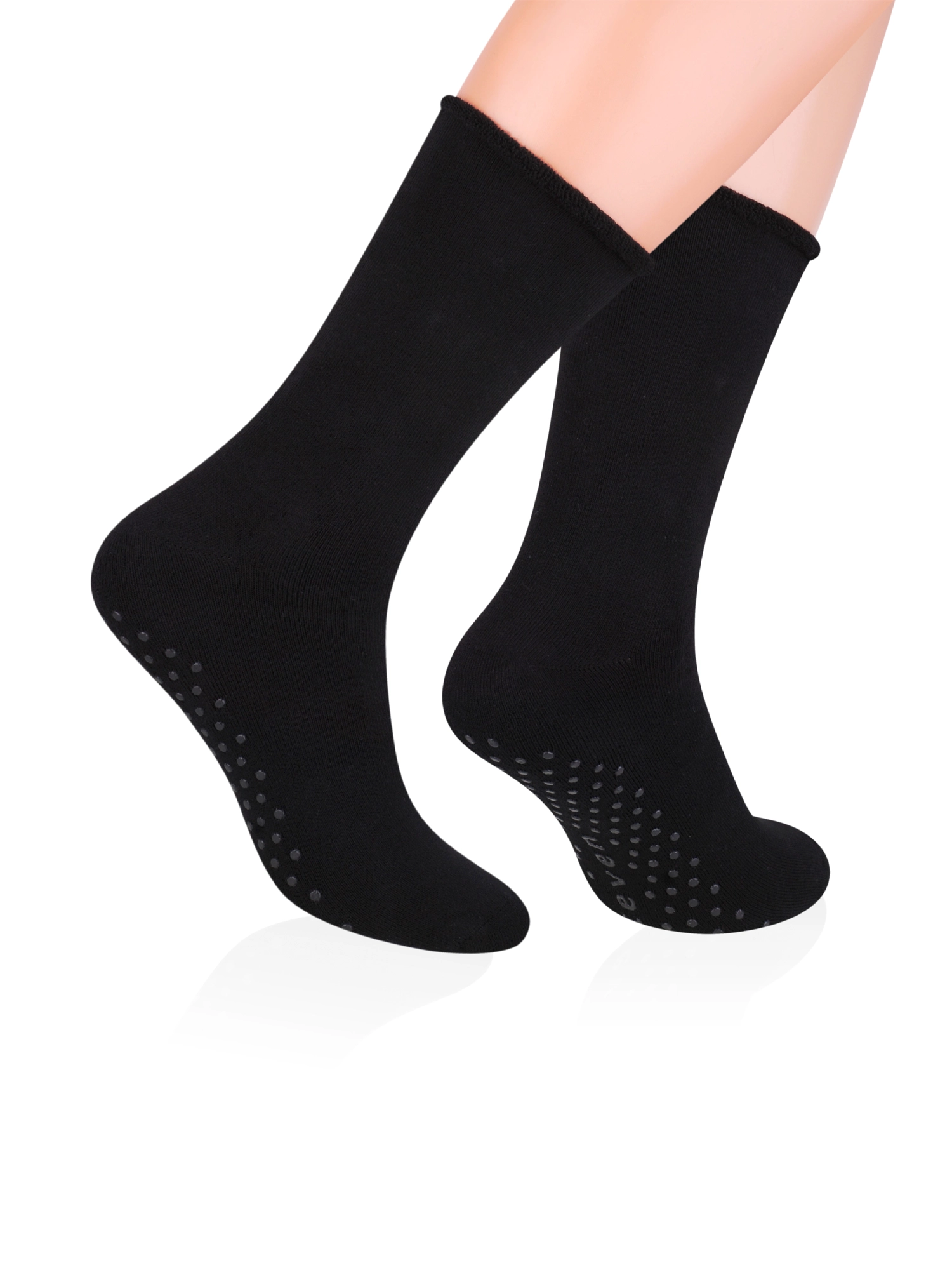 ANTI-SLIP Nyomásmentes pamut zokni - Fekete - Image 3