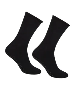 Alternative view of ANTI-SLIP Nyomásmentes pamut zokni - Fekete