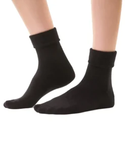 PRESSURE-FREE Női nyomásmentes pamut frottír zokni - Fekete