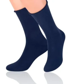 PRESSURE-FREE Férfi nyomásmentes pamut frottír zokni - Sötétkék