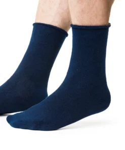 Alternative view of PRESSURE-FREE Férfi nyomásmentes pamut frottír zokni - Sötétkék
