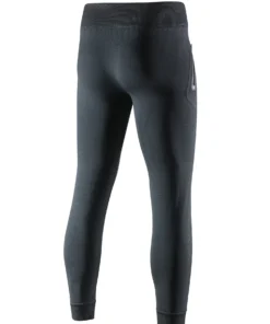 Fekete BRUBECK férfi melegítő nadrág varrásmentes technológiával, tartós outdoor viselet aktív sportolóknak