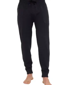 BRUBECK FUSION férfi melegítő nadrág fekete színben, technikai sportnadrág cipzáras és ragasztott zsebekkel túrázáshoz és aktív mindennapokra