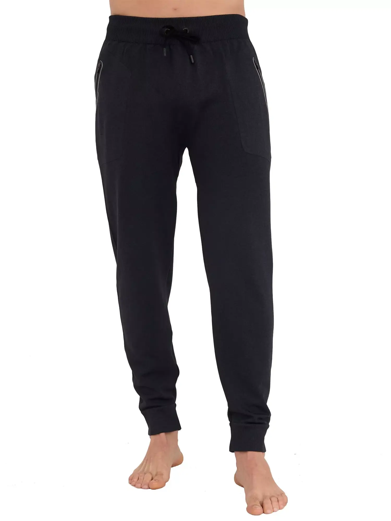 BRUBECK FUSION férfi melegítő nadrág fekete színben, technikai sportnadrág cipzáras és ragasztott zsebekkel túrázáshoz és aktív mindennapokra