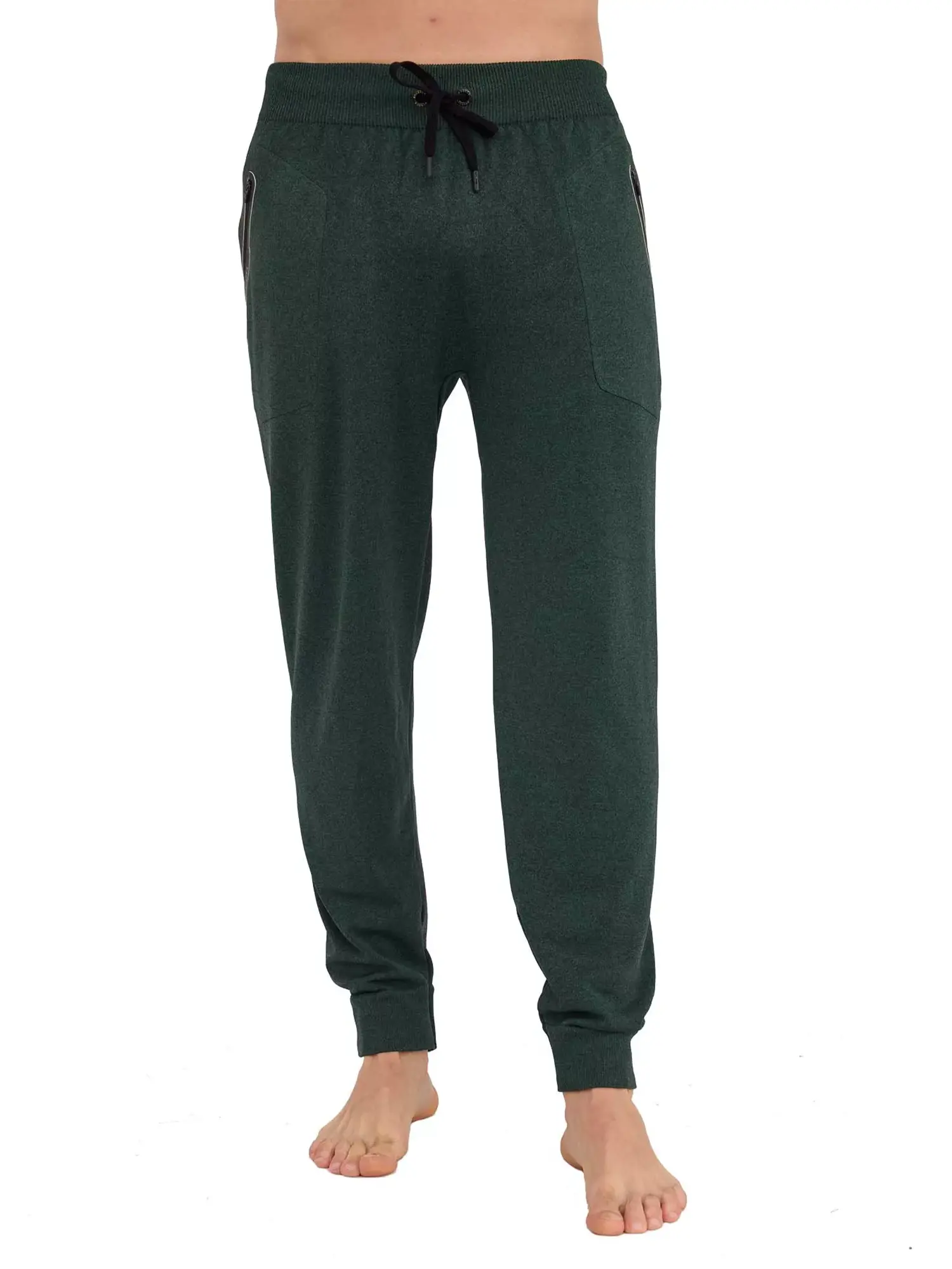 BRUBECK FUSION férfi túranadrág sötétzöld színben, sportos szabás, cipzáras zsebekkel kiránduláshoz és trekkinghez