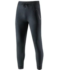 BRUBECK FUSION férfi sportnadrág fekete színben, lélegző technikai anyag, ragasztott cipzáras zsebekkel edzéshez és túrához