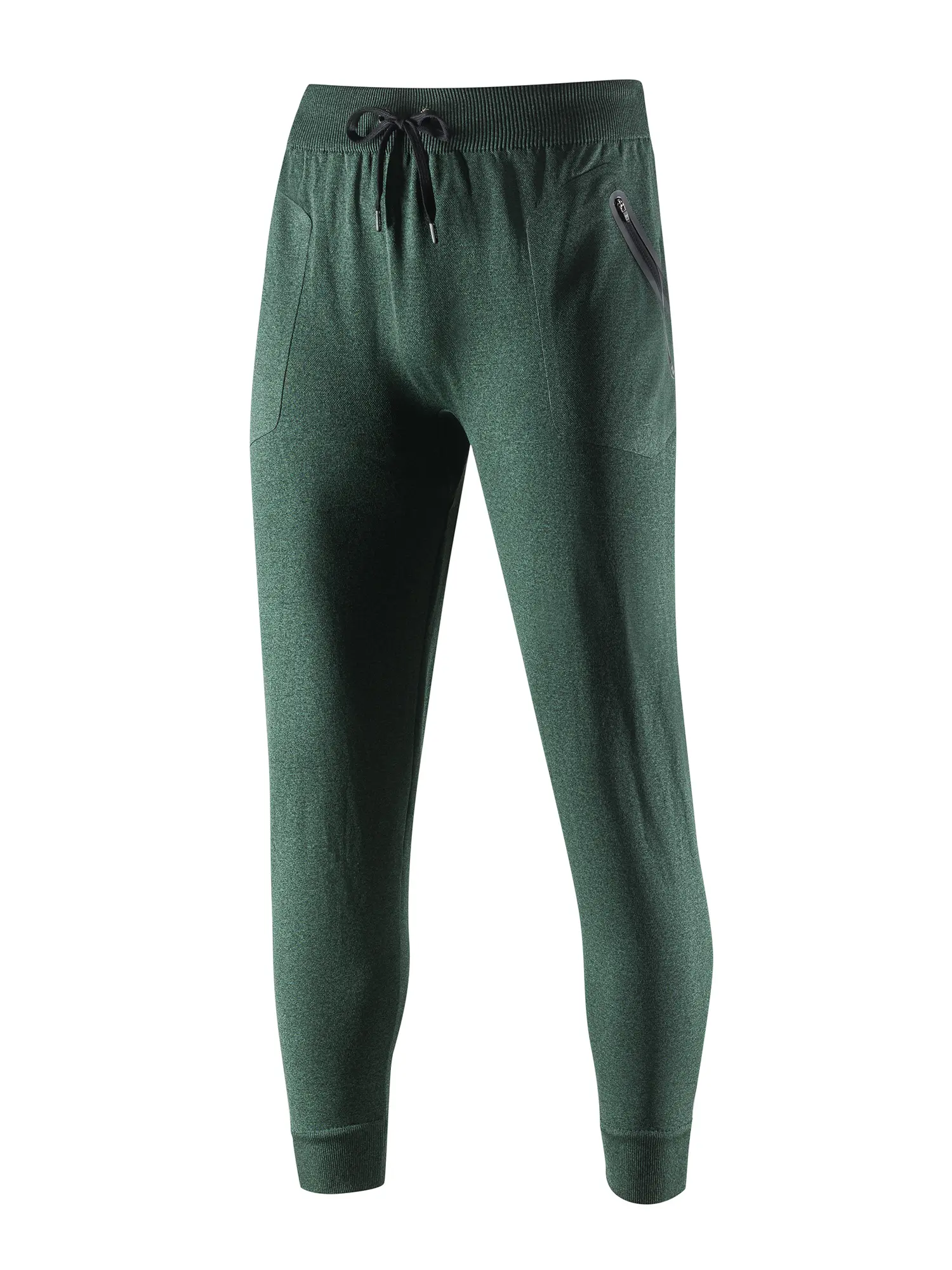 Sötétzöld BRUBECK FUSION férfi sportnadrág, rugalmas és légáteresztő anyag, ragasztott zsebekkel túrázáshoz