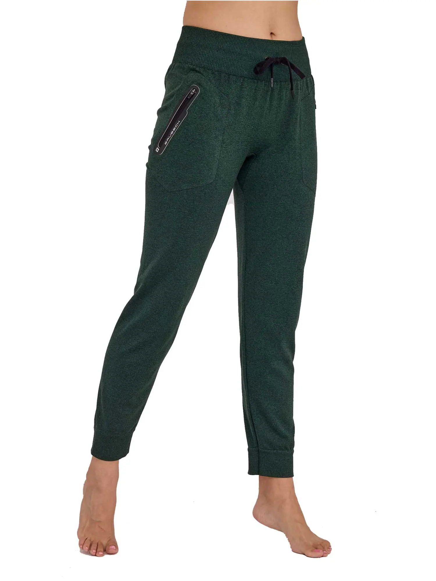 BRUBECK FUSION női túranadrág sötétzöld színben, kényelmes sportnadrág outdoor és szabadidős használatra