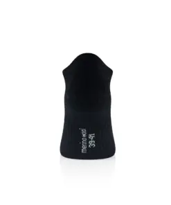 BRUECK COMFORT WOOL uniszex ezüstionos merinó gyapjú bokazokni fekete színben, hátoldali packshot