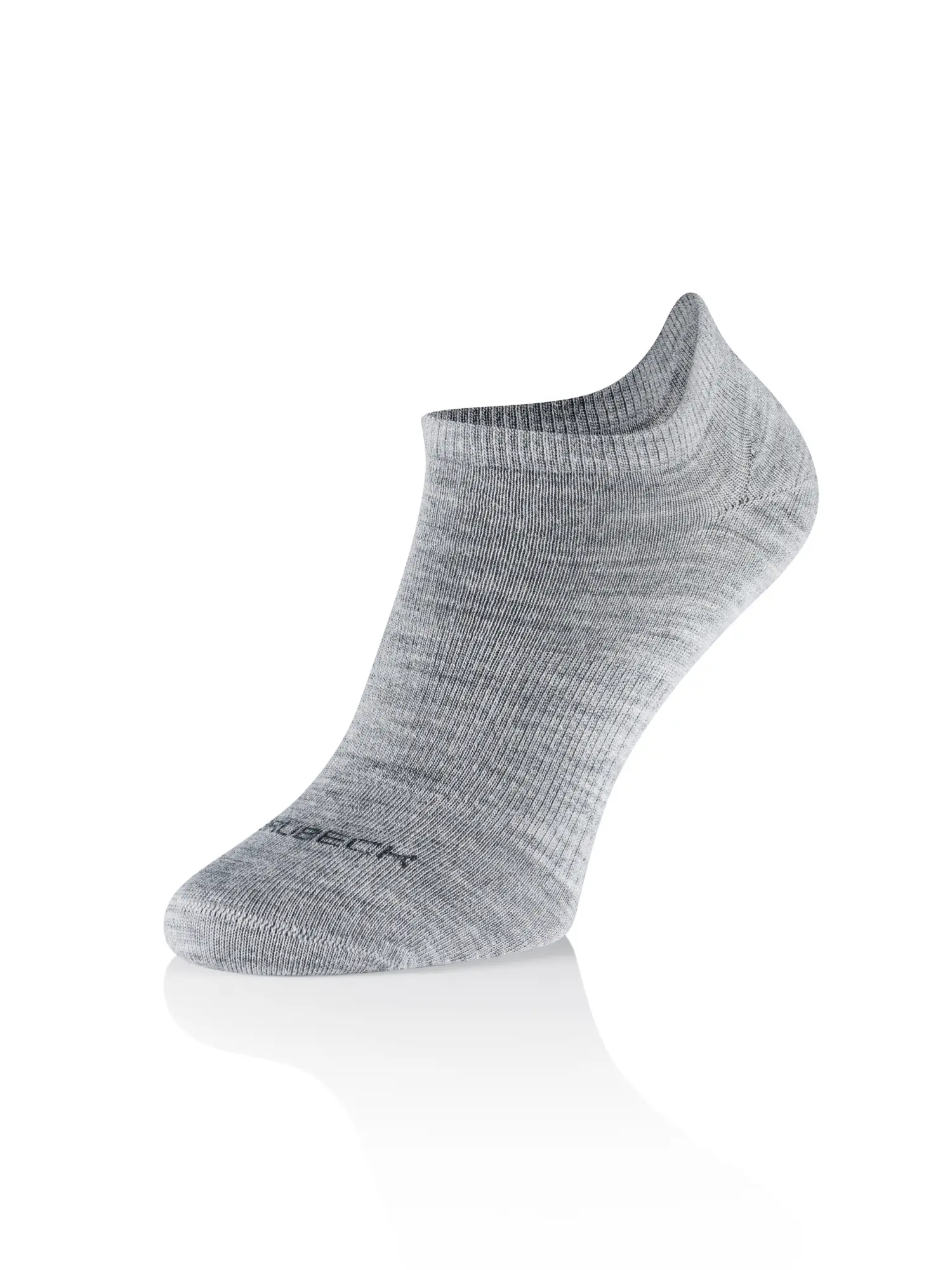 BRUECK COMFORT WOOL uniszex ezüstionos merinó gyapjú bokazokni szürke színben, elölnézeti termékfotó