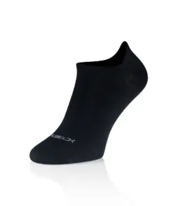 BRUECK COMFORT WOOL uniszex ezüstionos merinó gyapjú bokazokni fekete színben, elölnézeti termékfotó