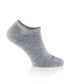 BRUECK COMFORT WOOL szürke merinó gyapjú bokazokni ezüstionos kivitelben, oldalnézeti termékfotó