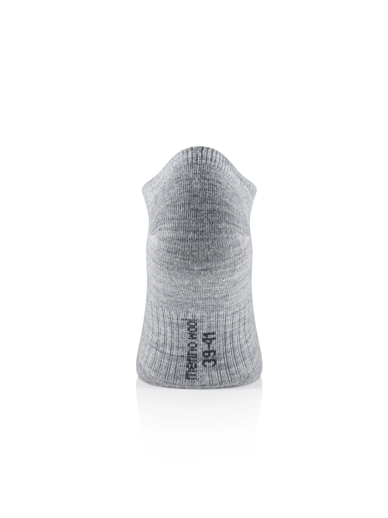 BRUECK COMFORT WOOL uniszex ezüstionos merinó gyapjú bokazokni szürke színben, hátoldali packshot