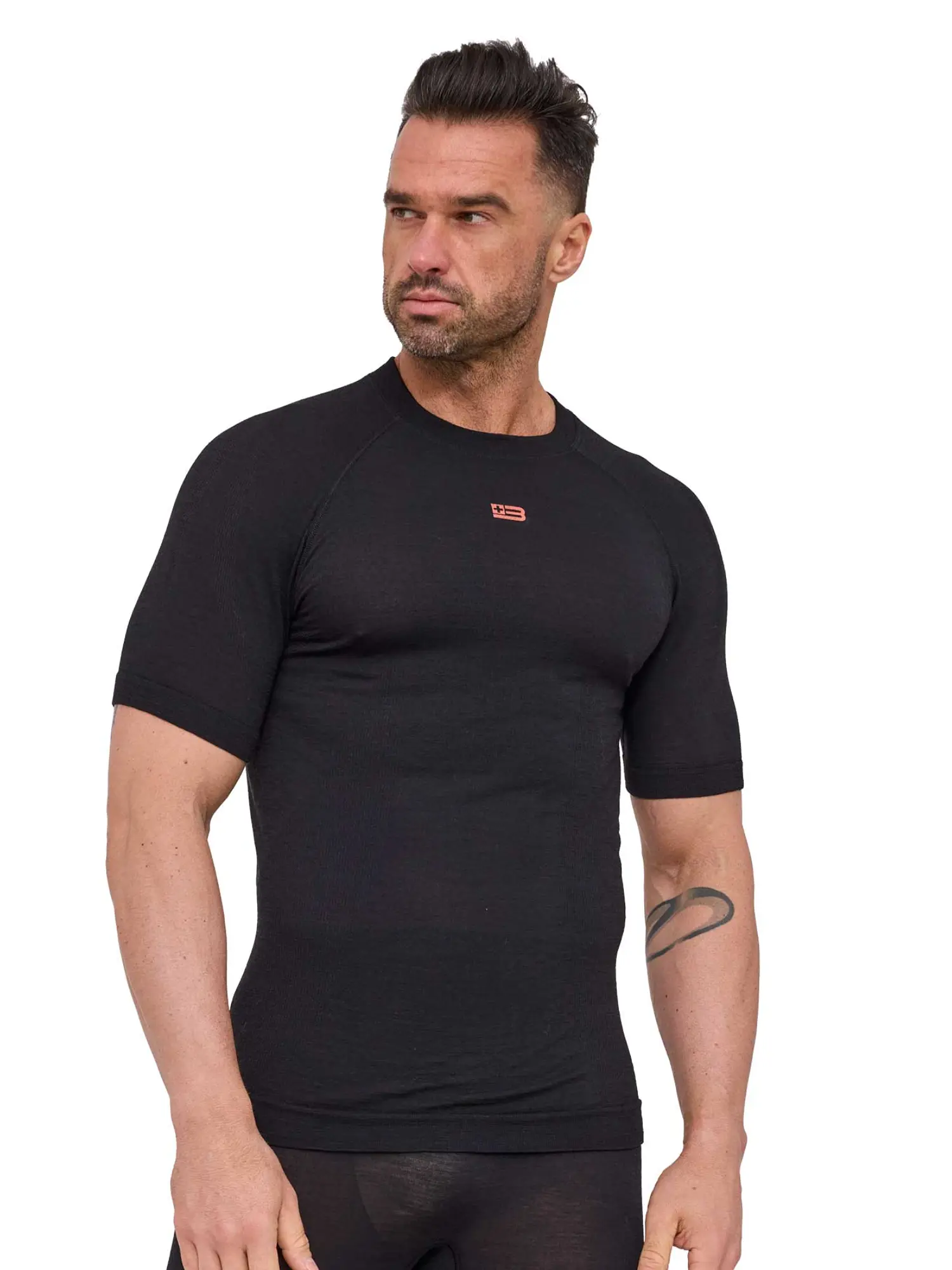ACTIVE MERINO Férfi merinó gyapjú rövid ujjú felső - Fekete